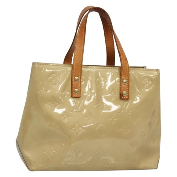 LOUIS VUITTON Monogram Vernis Reade PM Hand Bag Beige M91334 LV Auth 132527 - Picture 1 of 16
